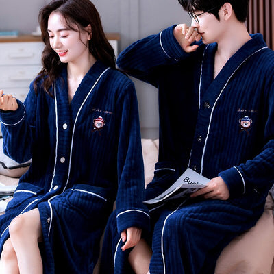 peignoir de bain bleu