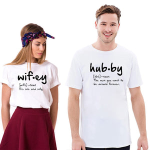 T-shirt couple hubby wifey